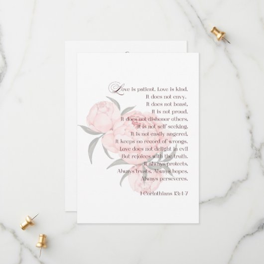 Liefde is geduldig – Floral Scripture Save the Dat Save The Date (Voorkant / Achterkant in situ)