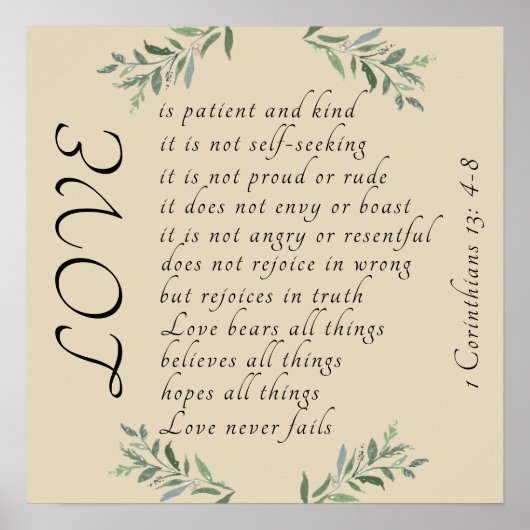 Liefde is geduldig, liefde is aardig poster (Voorkant)