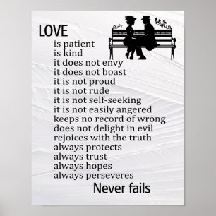 Liefde is geduldig Liefde is vriendelijk Liefde fa Poster