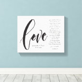 Liefde is geduldig, liefde is vriendelijk, modern  canvas afdruk (Insitu (Houten vloer))