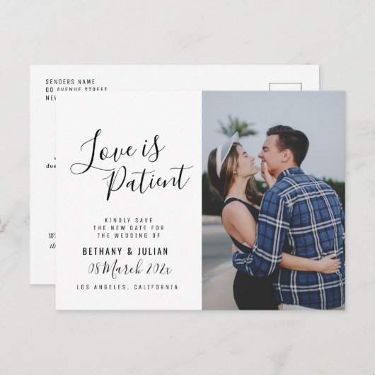 LIEFDE IS GEDULDIG, script foto wijzigen van de da Briefkaart (Voorkant / Achterkant)