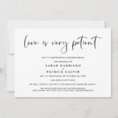 Liefde is Geduldig Uitstel Trouwdatum Elegant Aankondiging (Voorkant)