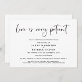 Liefde is Geduldig Uitstel Trouwdatum Elegant Aankondiging (Voorkant / Achterkant)