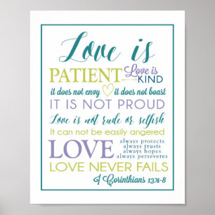 liefde is geduldige liefde is aardig Poster