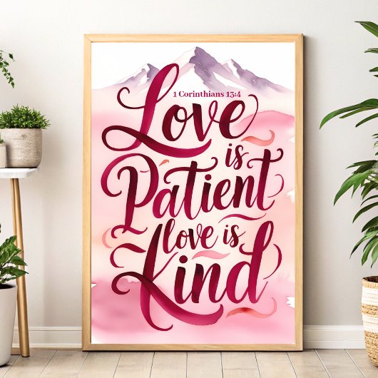 Liefde is geduldige liefde is vriendelijke Christe Poster