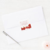 Liefde is Geduldige Rode Roos Vierkante Sticker (Envelop)