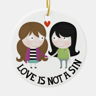Liefde is geen zonde keramisch ornament