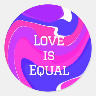 Liefde is gelijk pride maand juni LGBTQ blauw paar Ronde Sticker