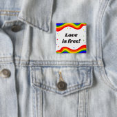 Liefde is gratis: Rainbow Pride Button (In situ)