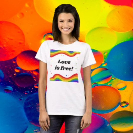Liefde is gratis: Rainbow Pride T-shirt