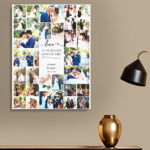 Liefde is Grootste Avontuur Huwelijksfotoweergave Canvas Afdruk