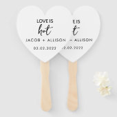 Liefde is heet handwaaier (Voorkant en achterkant)