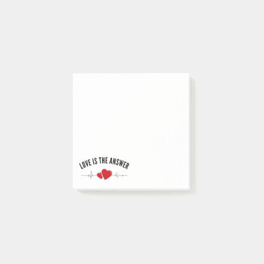 Liefde Is het Antwoord Minimaal Post-it® Notes (Voorkant)