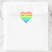 Liefde is het antwoord op regenboog hart sticker (Tas)