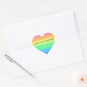 Liefde is het antwoord op regenboog hart sticker (Envelop)