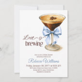 Liefde is het brouwen van Blue Bow Coffee Vrijgeze Kaart (Voorkant)