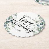 Liefde is het brouwen van bruiloft pub aangepaste  kartonnen onderzetters (Gekanteld)