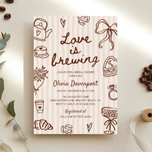 Liefde is het brouwen van Coffee Hand Drawn Vrijge Kaart