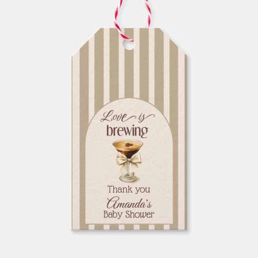 Liefde is het brouwen van Espresso Martini Bow Vri Cadeaulabel (Voorkant)