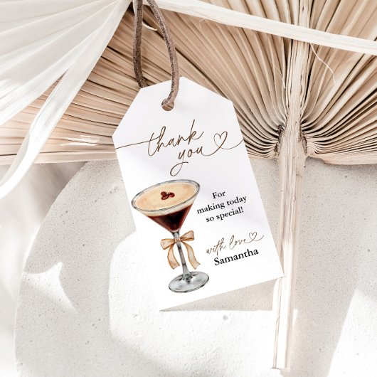 Liefde is het brouwen van Espresso Martini Bruidsd Cadeaulabel