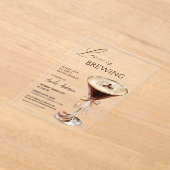 Liefde is het brouwen van Espresso Martini Vrijgez Acryl Uitnodigingen (Laagn)
