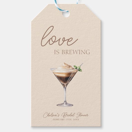 Liefde is het brouwen van Espresso Martini Vrijgez Cadeaulabel