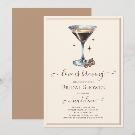 Liefde is het brouwen van Espresso Martini Vrijgez Kaart (Voorkant / Achterkant)