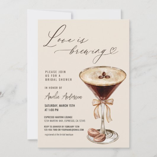 Liefde is het brouwen van Espresso Martini Vrijgez Kaart (Voorkant)