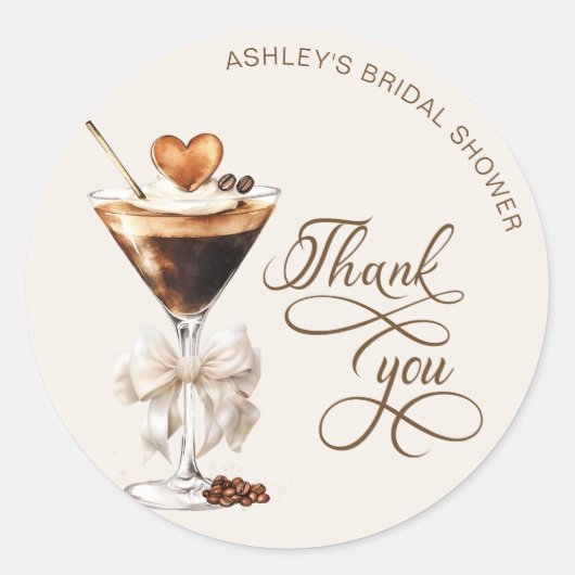 Liefde is het brouwen van Espresso Martini Vrijgez Ronde Sticker (Voorkant)