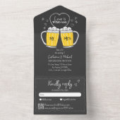 Liefde is het brouwen van handgetekende bierglazen all in one uitnodiging (Binnen)