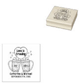 Liefde is het brouwen van handgetekende bierglazen 	rubberstempel (Gestempeld)