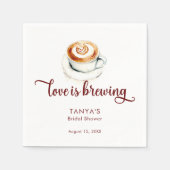 Liefde is het brouwen van koffie Bruiloftsscript Servet (Voorkant)