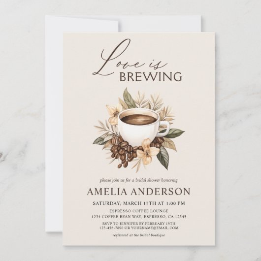 Liefde is het brouwen van koffie Latte Boho Vrijge Kaart (Voorkant)