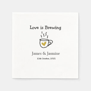 Liefde is het brouwen van koffie mok gouden hart p servet