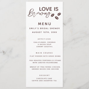 Liefde is het brouwen van koffie Theme Vrijgezelle Menu