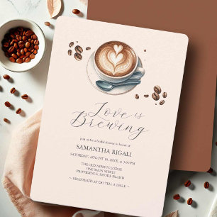 Liefde is het brouwen van koffie uitnodigingen Vri