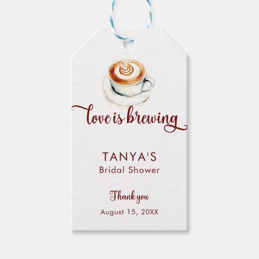 Liefde is het brouwen van koffie Vrijgezellenfeest Cadeaulabel (Voorkant)