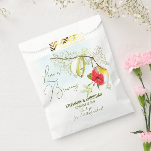 Liefde is het brouwen van kolibrie Tea Party Bedankzakje (Gezegeld)