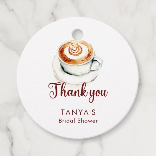 Liefde is het brouwen van Latte Bruiloft Custom Bedankjes Labels (Voorkant)