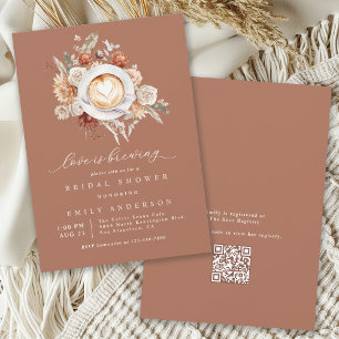 Liefde is het brouwen van rustieke Boho Floral Vri Kaart