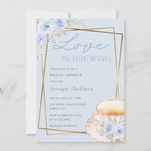 Liefde is het brouwen van Tea Garden Party Vrijgez Kaart (Voorkant)