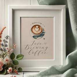 Liefde is het brouwen van Vrijgezellenfeest Coffee Poster