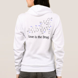 Liefde is het geneesmiddel Oxytocin Molecule Hoodie