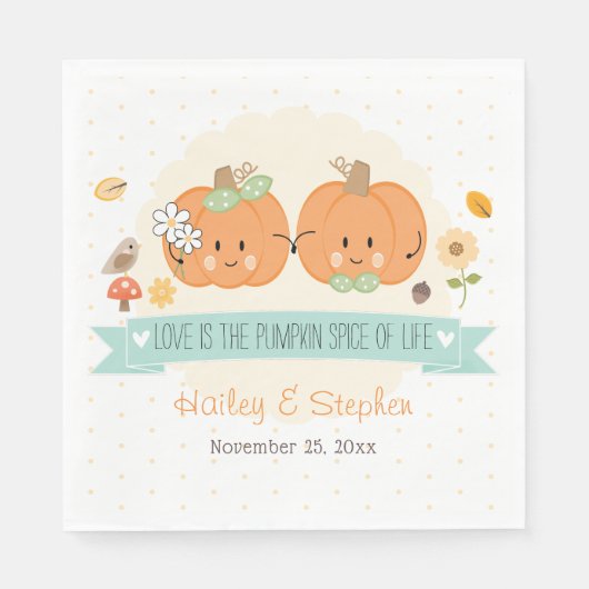 Liefde is het pompoengewürce van het leven Bruidsf Servet (Voorkant)