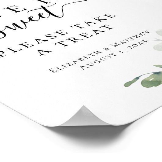 Liefde is het teken van de eucalyptus bruiloft poster (Hoek)