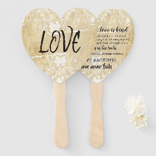 LIEFDE IS I Corinthians 13 Typografie Hand Fans Handwaaier