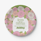Liefde is in bloei - Boho Bloemen Bruidsjurk Papieren Bordje (Voorkant)