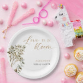 Liefde is in bloei bruidsfeest Pampas gras Papieren Bordje (Feest)