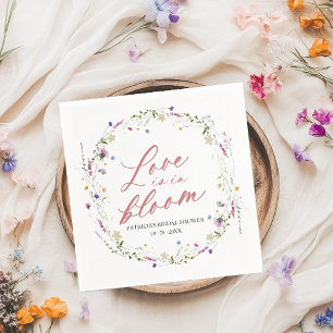 Liefde is in bloei Bruidsfeest Wilde Bloemen Servet
