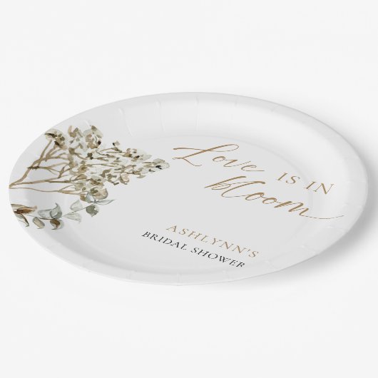 Liefde is in bloei bruidsshower Pampas gras Papieren Bordje (Gekanteld)